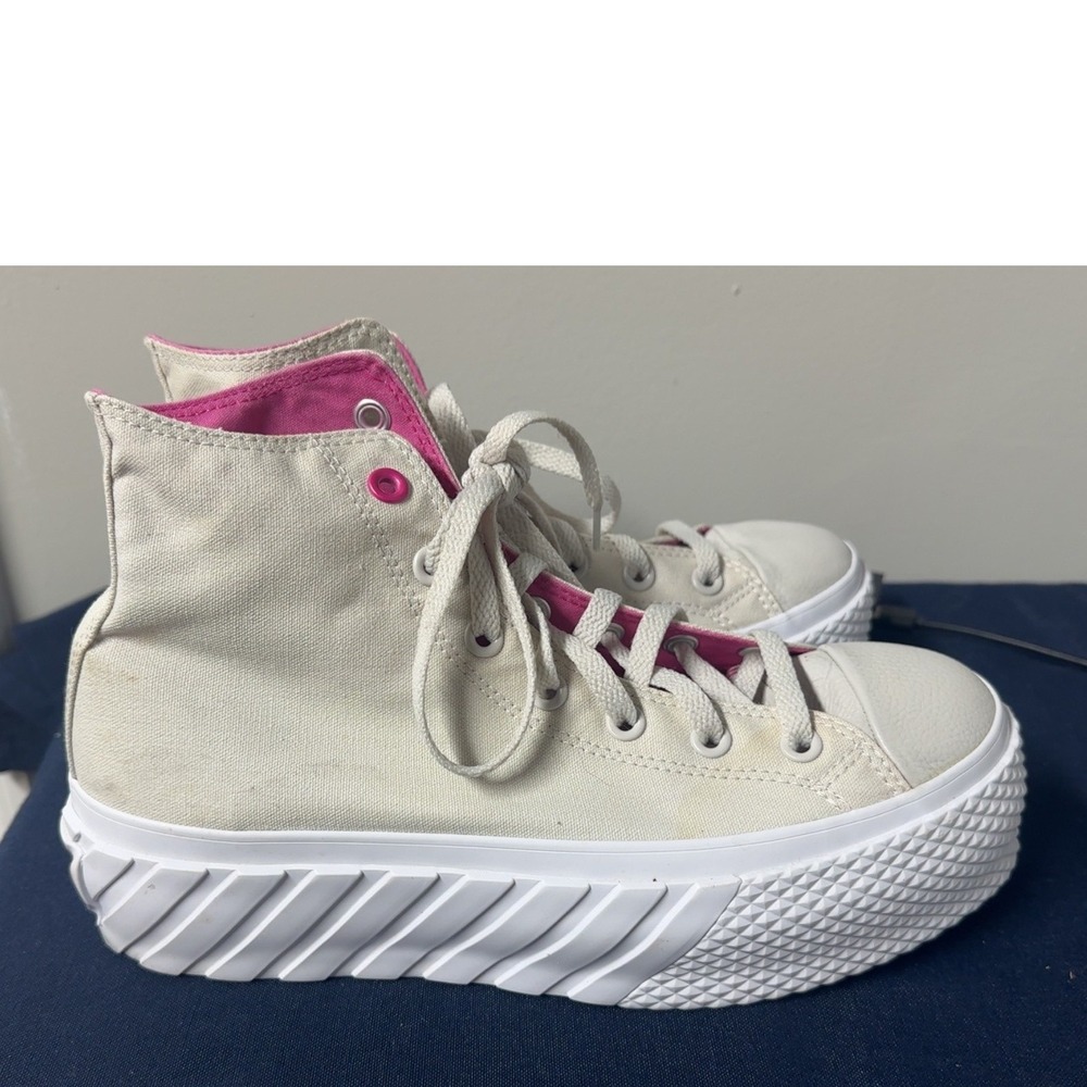 Converse Chuck Taylor All Star GR82 Cream/Pink Platform High Top | Size 9 - Picture 3 of 4